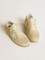 Golden Goose Ball Star 2 in beige suede with white leather star and heel tab | ggoose.org