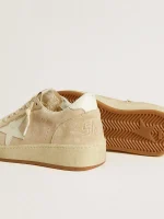 Golden Goose Ball Star 2 in beige suede with white leather star and heel tab | ggoose.org