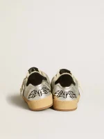 Golden Goose Ball Star LAB in silver leather with black suede star and heel tab | ggoose.org