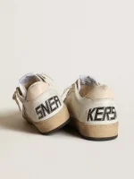 Golden Goose Ball Star LTD in white nappa with a salmon-pink nappa star | ggoose.org