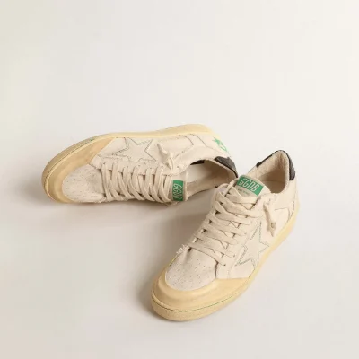 Golden Goose Ball Star LTD with vanilla canvas star and leather heel tab | ggoose.org