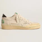 Golden Goose Ball Star LTD with vanilla canvas star and leather heel tab | ggoose.org