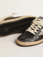Golden Goose Ball Star Sabots in nappa with platinum star and shearling lining | ggoose.org