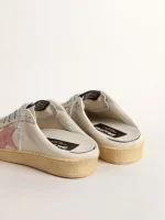 Golden Goose Ball Star Sabots in white nappa with an old-rose leather star | ggoose.org