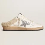 Golden Goose Ball Star Sabots with glitter star and shearling lining | ggoose.org