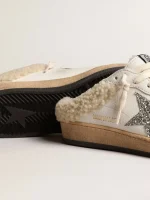 Golden Goose Ball Star Sabots with glitter star and shearling lining | ggoose.org