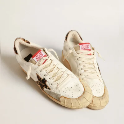 Golden Goose Ball Star in nappa with leopard-print pony skin star and heel tab | ggoose.org