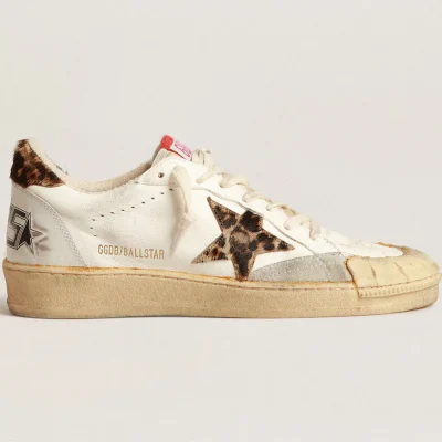 Golden Goose Ball Star in nappa with leopard-print pony skin star and heel tab | ggoose.org