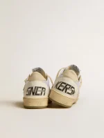 Golden Goose Ball Star in nylon and leather with pink and light blue star and beige heel tab | ggoose.org