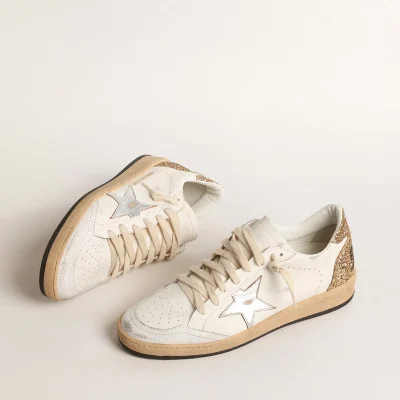Golden Goose Ball Star with metallic leather star and glitter heel tab | ggoose.org