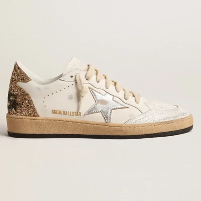Golden Goose Ball Star with metallic leather star and glitter heel tab | ggoose.org