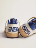 Golden Goose Men's Ball Star in white nappa with blue star and heel tab | ggoose.org