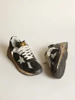 Golden Goose Men's Dad-Star in black mesh and nappa with ice-colored star | ggoose.org