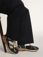 Golden Goose Men's Dad-Star in black mesh and nappa with ice-colored star | ggoose.org
