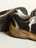 Golden Goose Men's Dad-Star in black mesh and nappa with ice-colored star | ggoose.org