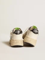 Men's Running Sole LTD in gray leather and white nappa with black leather star | ggoose.org