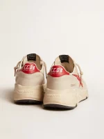 Men's Running Sole in gray nappa leather with red nappa leather star and heel tab | ggoose.org