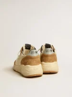 Men's Running Sole in ivory nylon and tobacco suede | ggoose.org