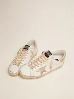 Golden Goose Men's Super-Star with gold sparkle foxing and lettering | ggoose.org