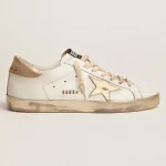 Golden Goose Men's Super-Star with gold sparkle foxing and lettering | ggoose.org