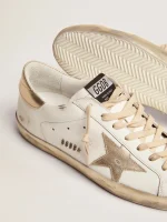 Golden Goose Men's Super-Star with gold sparkle foxing and lettering | ggoose.org