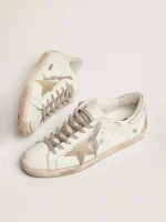Golden Goose Men's Super-Star with silver heel tab and lettering | ggoose.org