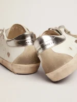 Golden Goose Men's Super-Star with silver heel tab and lettering | ggoose.org