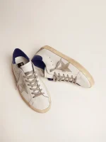 Golden Goose Men's Super-Star with suede star and blue heel tab | ggoose.org