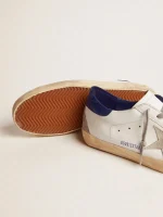 Golden Goose Men's Super-Star with suede star and blue heel tab | ggoose.org