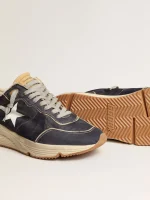 Running Sole in blue nylon with white printed | ggoose.org