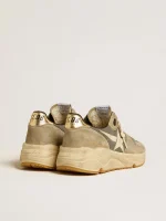 Running Sole in gray suede with white star and white heel tab | ggoose.org