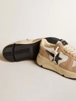 Running Sole in nylon and nubuck with dark blue suede star | ggoose.org