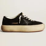 Space-Star shoes in black nylon with black leather star and heel tab | ggoose.org
