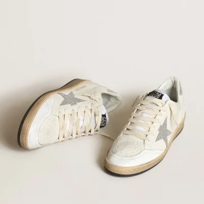 White Ball Star with a Swarovski crystal star and heel tab | ggoose.org