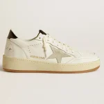 Golden Goose Women’s Ball Star 2 with ice-gray suede star and glossy black leather heel tab | ggoose.org