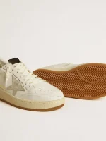 Golden Goose Women’s Ball Star 2 with ice-gray suede star and glossy black leather heel tab | ggoose.org