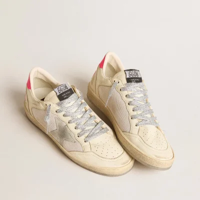Golden Goose Women's Ball Star LTD in nappa leather and mesh with suede star and leather heel tab | ggoose.org