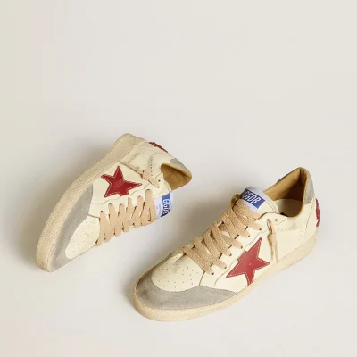 Golden Goose Women's Ball Star LTD in nappa with leather star and silver suede heel tab | ggoose.org