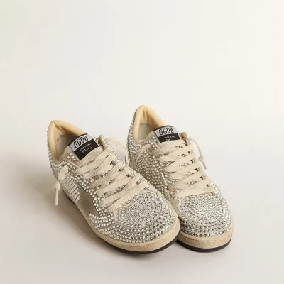 Golden Goose Women’s Ball Star LTD with Swarovski crystals and gray suede star | ggoose.org