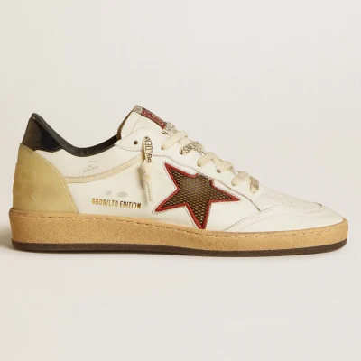 Golden Goose Women’s Ball Star LTD with mesh star and midnight blue leather heel tab | ggoose.org