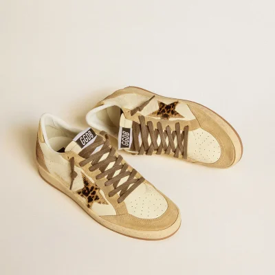 Golden Goose Women's Ball Star in nappa and suede with pony skin star and metallic heel tab | ggoose.org