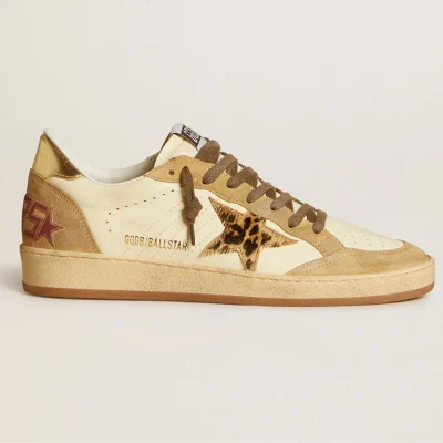 Golden Goose Women's Ball Star in nappa and suede with pony skin star and metallic heel tab | ggoose.org