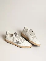 Golden Goose Women's Ball Star in nappa with white star and glitter heel tab | ggoose.org