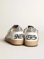 Golden Goose Women's Ball Star in nappa with white star and glitter heel tab | ggoose.org