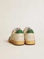 Golden Goose Women’s Ball Star with black leather star and green leather heel tab | ggoose.org