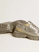 Women’s Lightstar in metallic leather and silver mesh with gray star | ggoose.org
