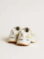 Women’s Lightstar in white leather and mesh with worn-white star | ggoose.org