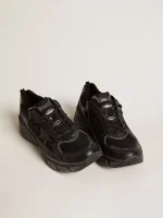 Women’s Lightstar with black leather and mesh upper and black star | ggoose.org