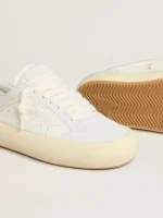 Women's Space-Star Cube in white leather with perforated star | ggoose.org