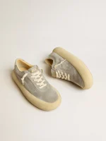 Women's Space-Star shoes in ice-gray suede with perforated star | ggoose.org